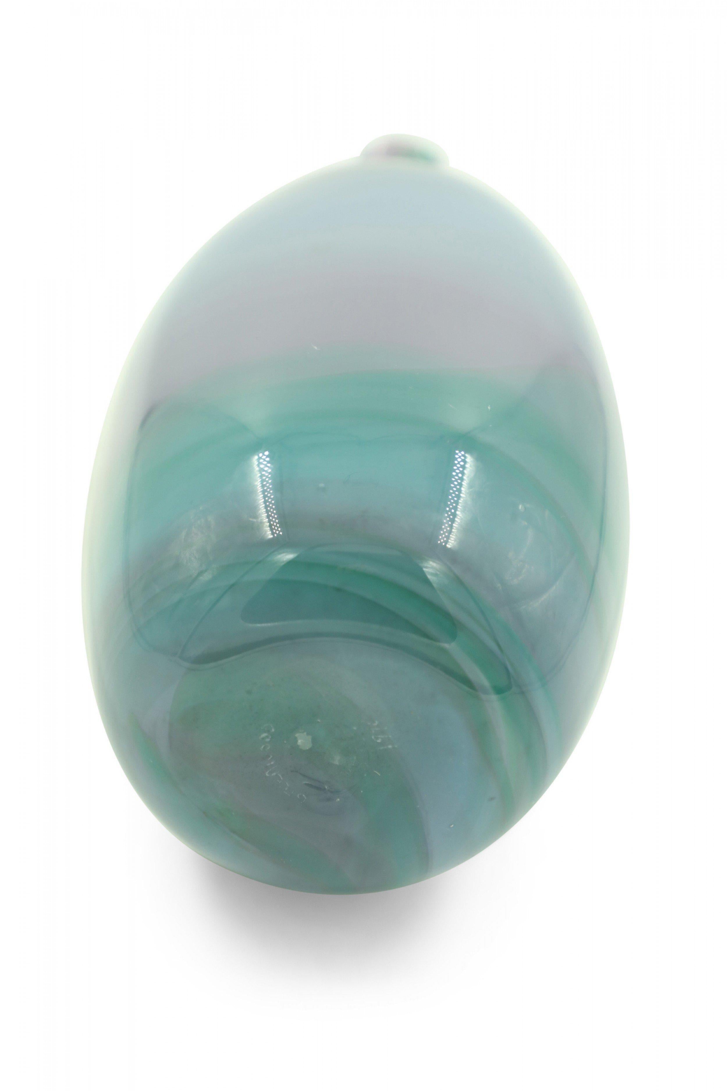 Green, Purple, and Blue Tapered Art Glass Vase in vendita 2