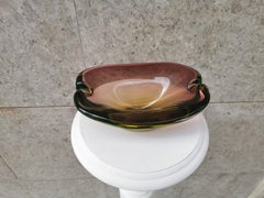 Green Purple Murano Glass Ashtray