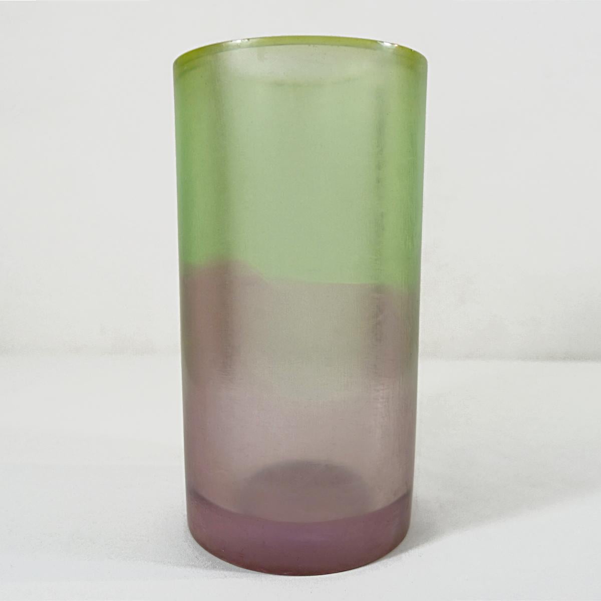 American Green Purple Resin Vase Postmodern Memphis Style by Steve Zoller For Sale