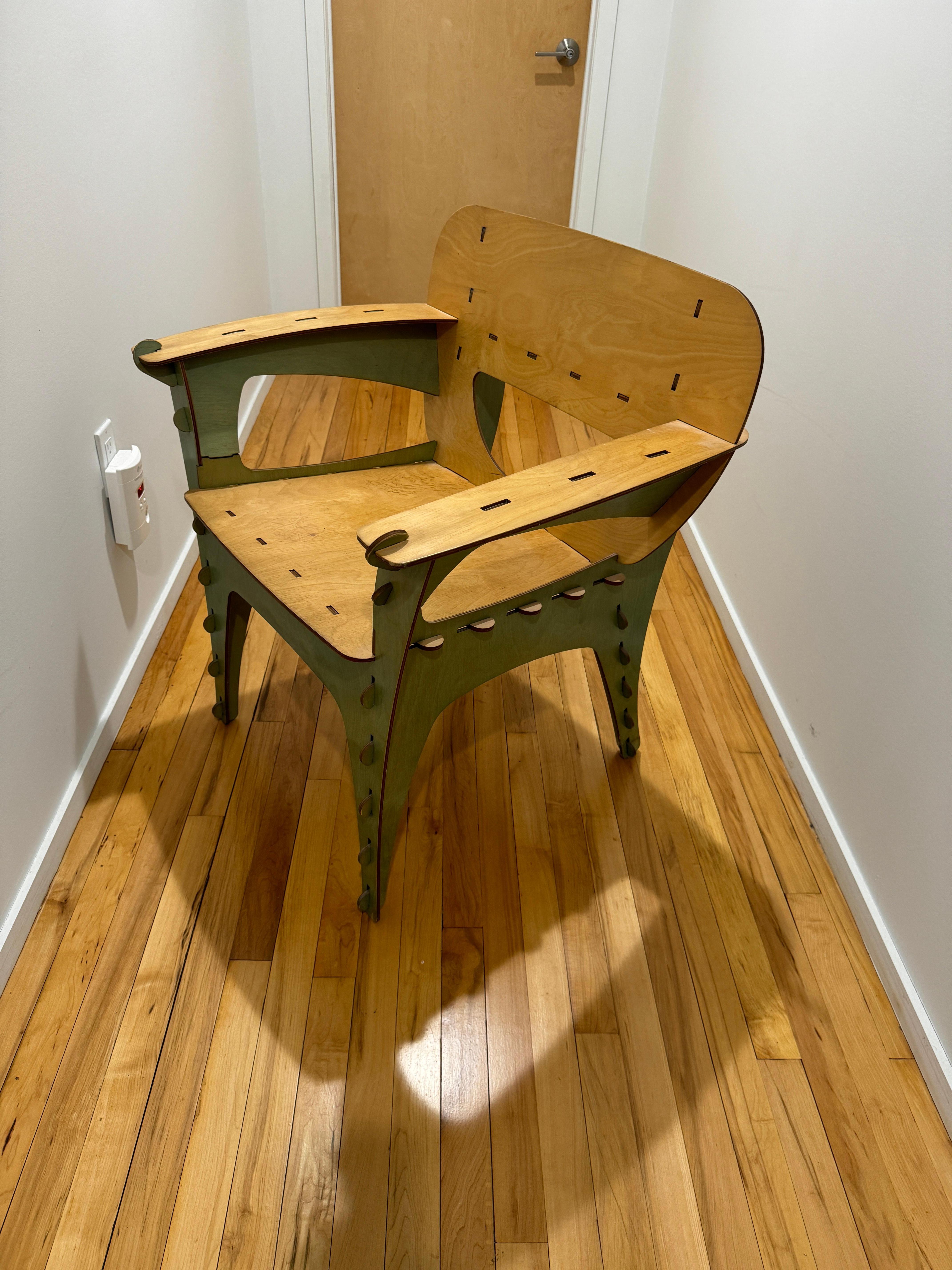 Silla Puzzle Green de David Kawecki Madera contrachapada de San Francisco Bend en venta 7