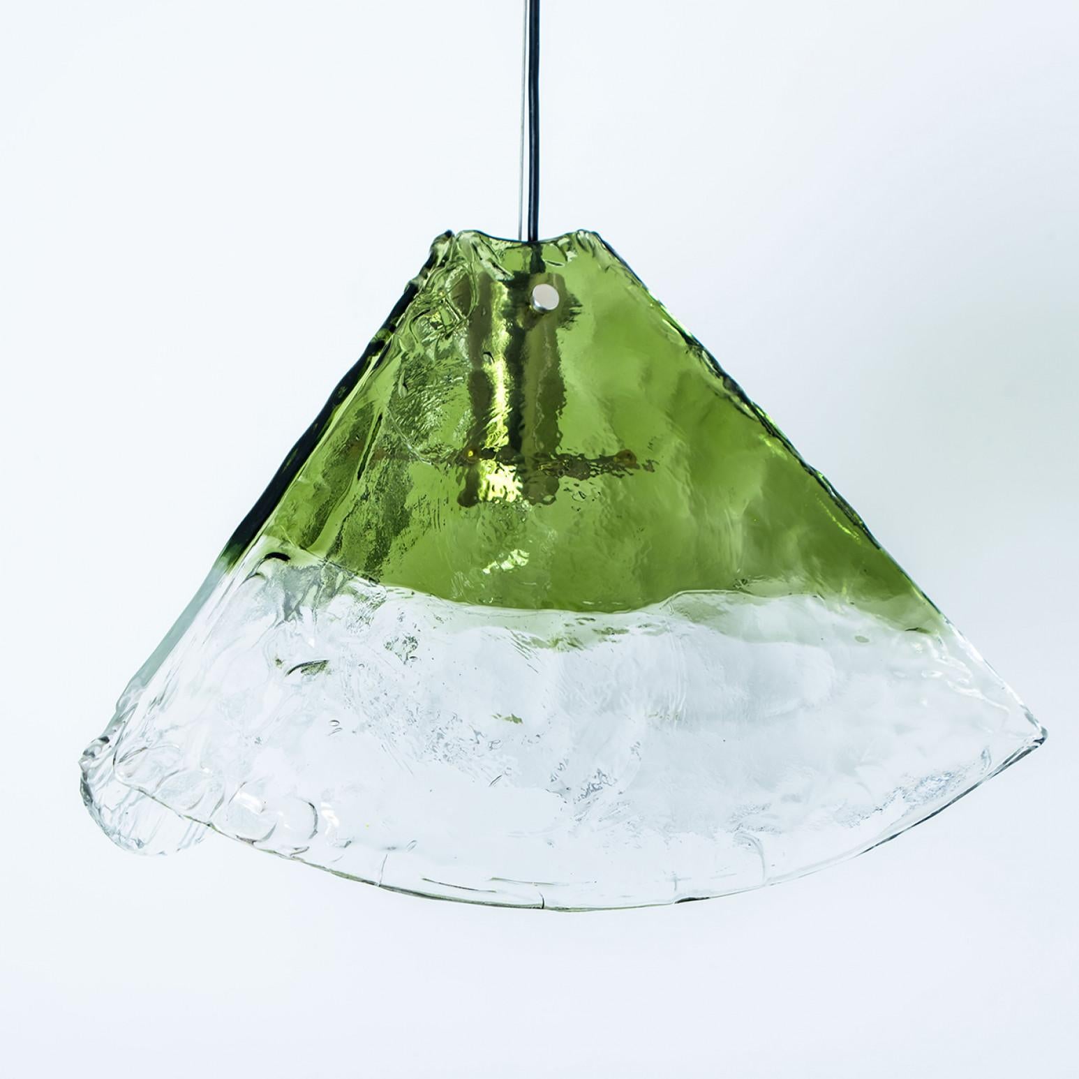 Green Pyramid Pendant Light by Carlo Nason, 1960 12