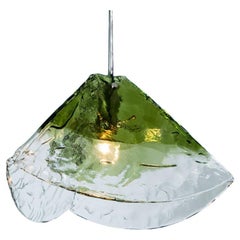 Green Pyramid Pendant Light by Carlo Nason, 1960