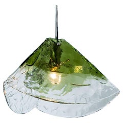 Green Pyramid Pendant Light by Carlo Nason, 1960