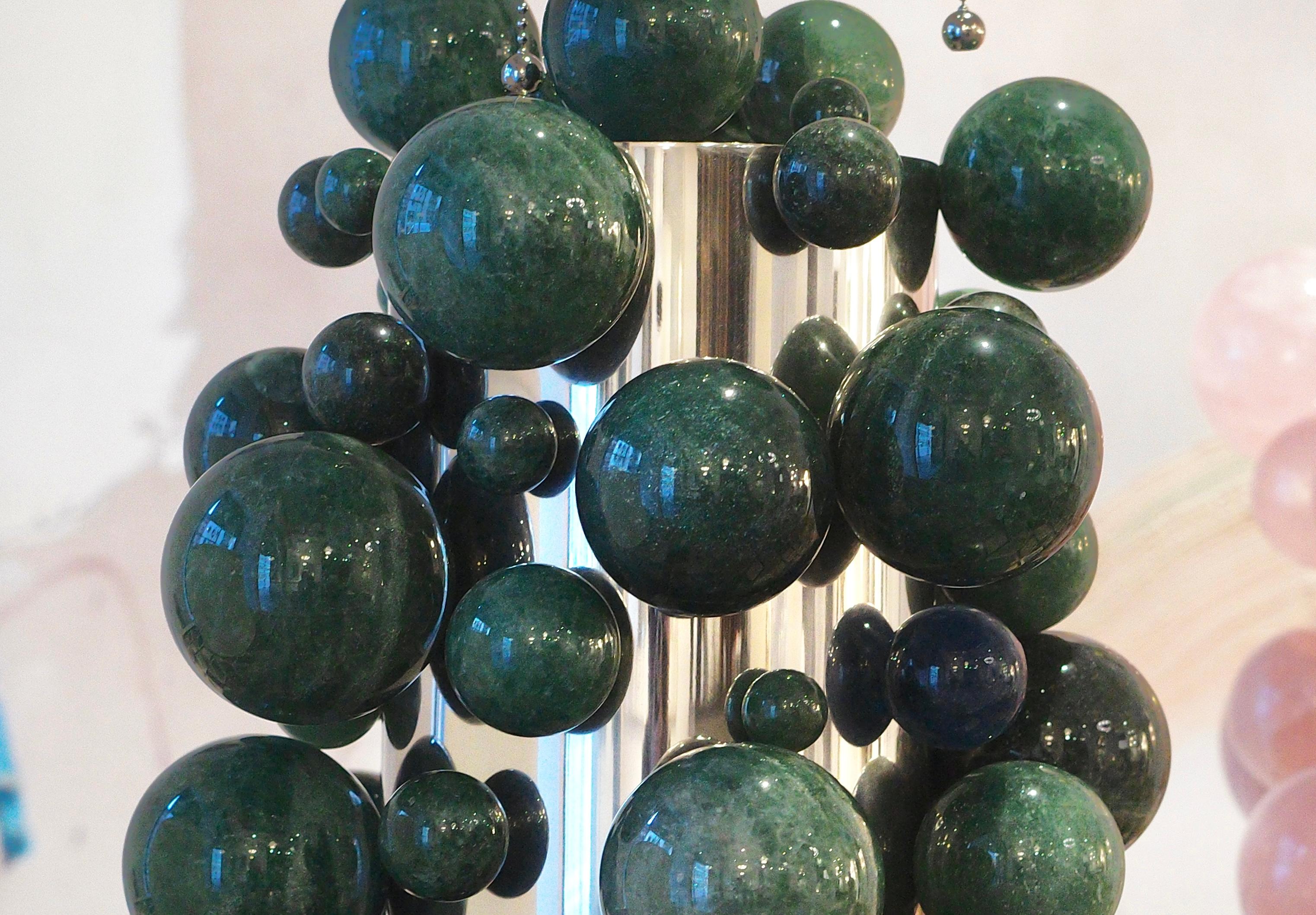 Green Quartz Bubble Lamps By Phoenix  In New Condition For Sale In New York, NY