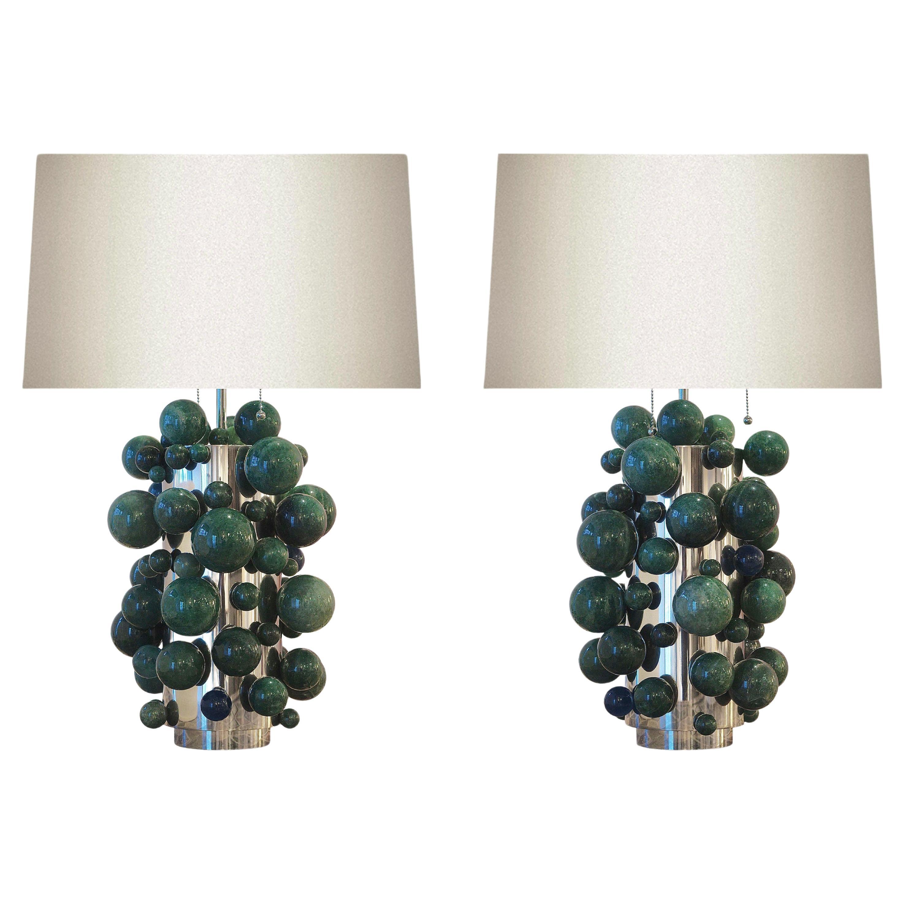 Green Quartz Bubble Lamps By Phoenix  For Sale