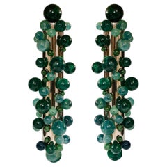 Vintage Green Rock Crystal Bubble Sconces by Phoenix 