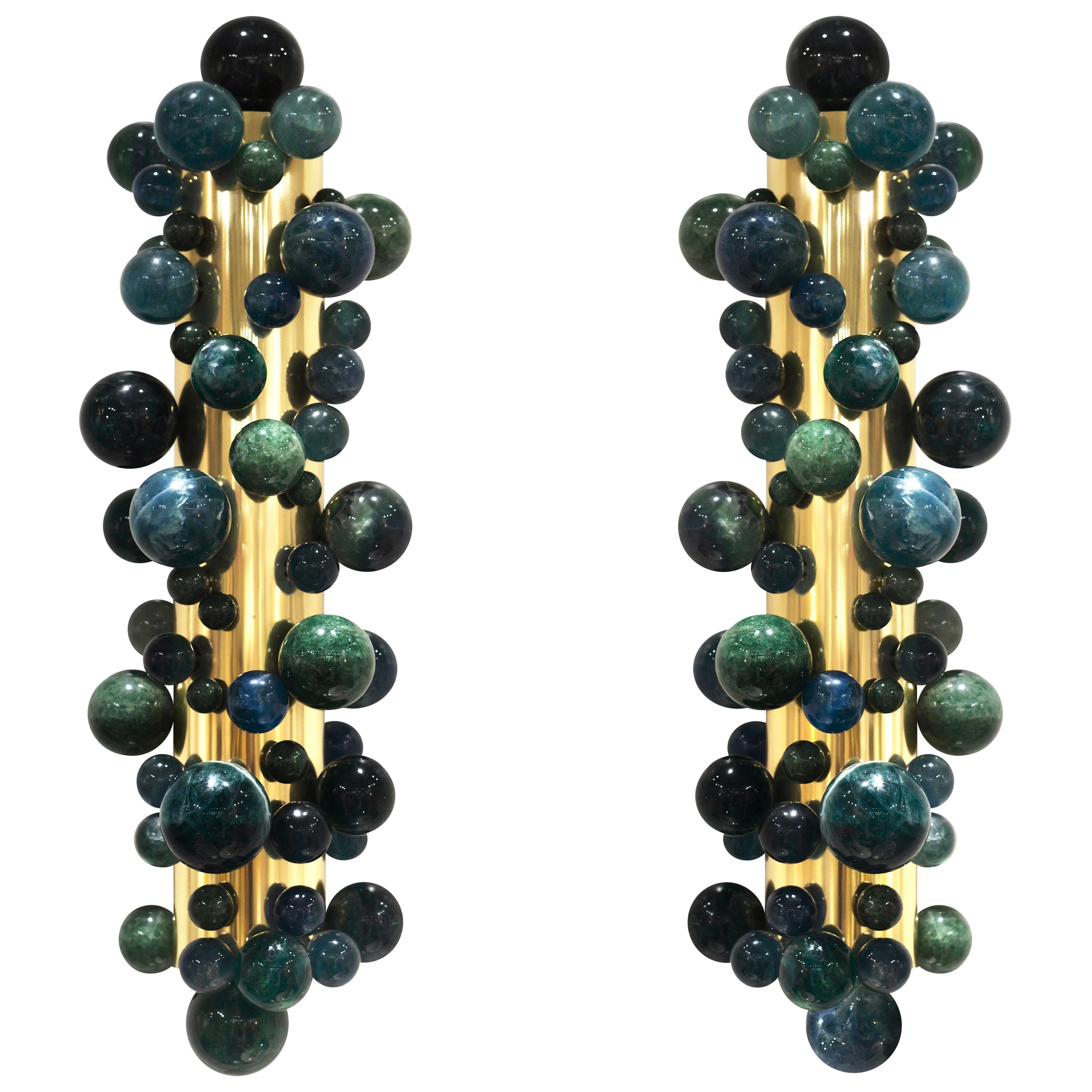 Green Quartz Bubbles sconces by Phoenix For Sale