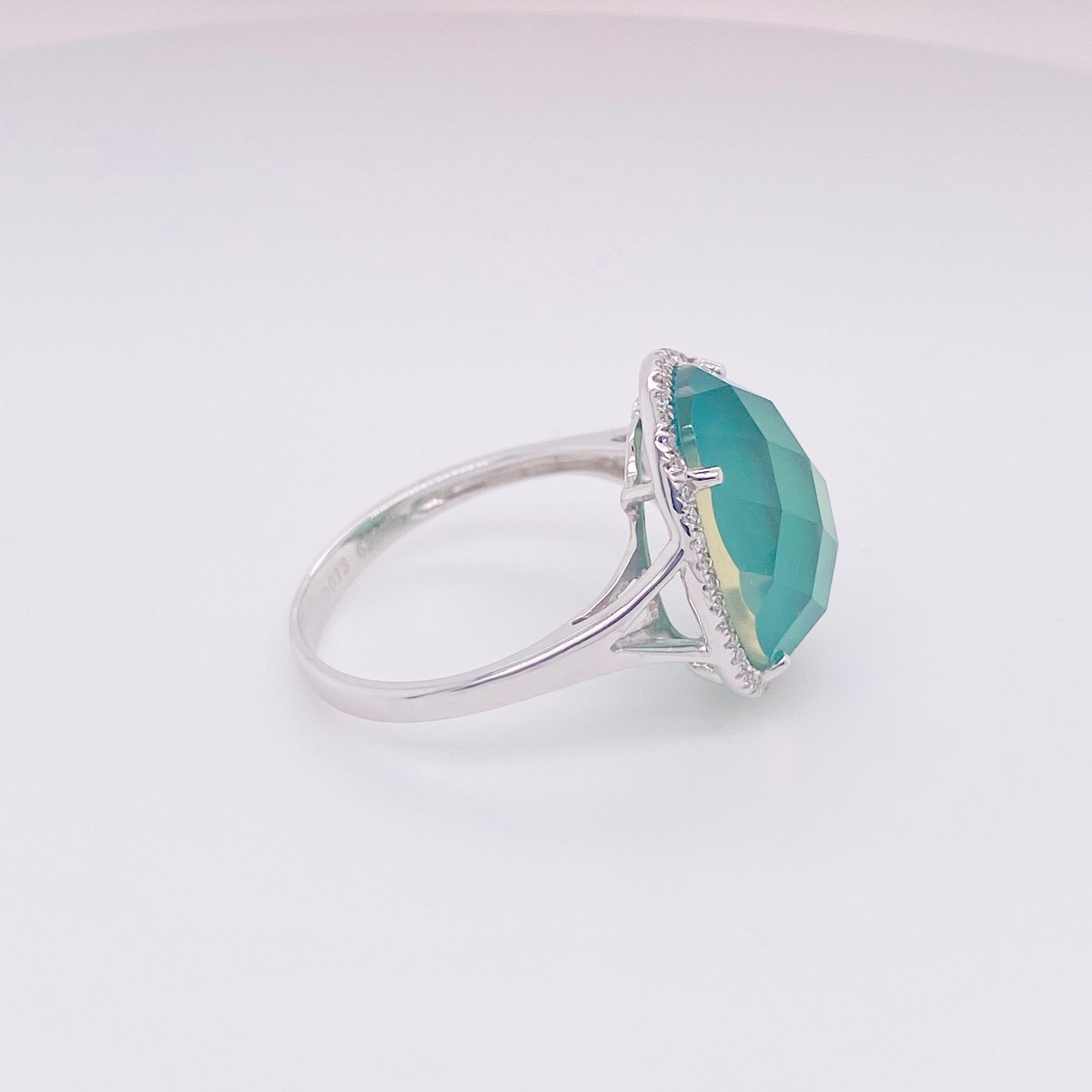 green quartz engagement ring