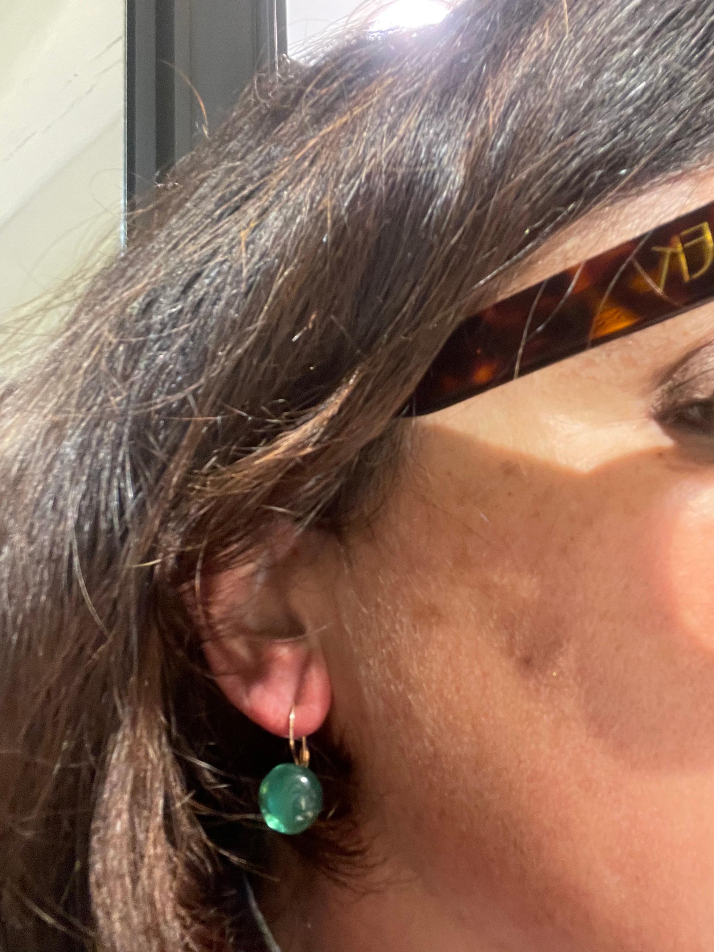 Green Quartz Rose Gold 18 Karat Dangle Earrings 6
