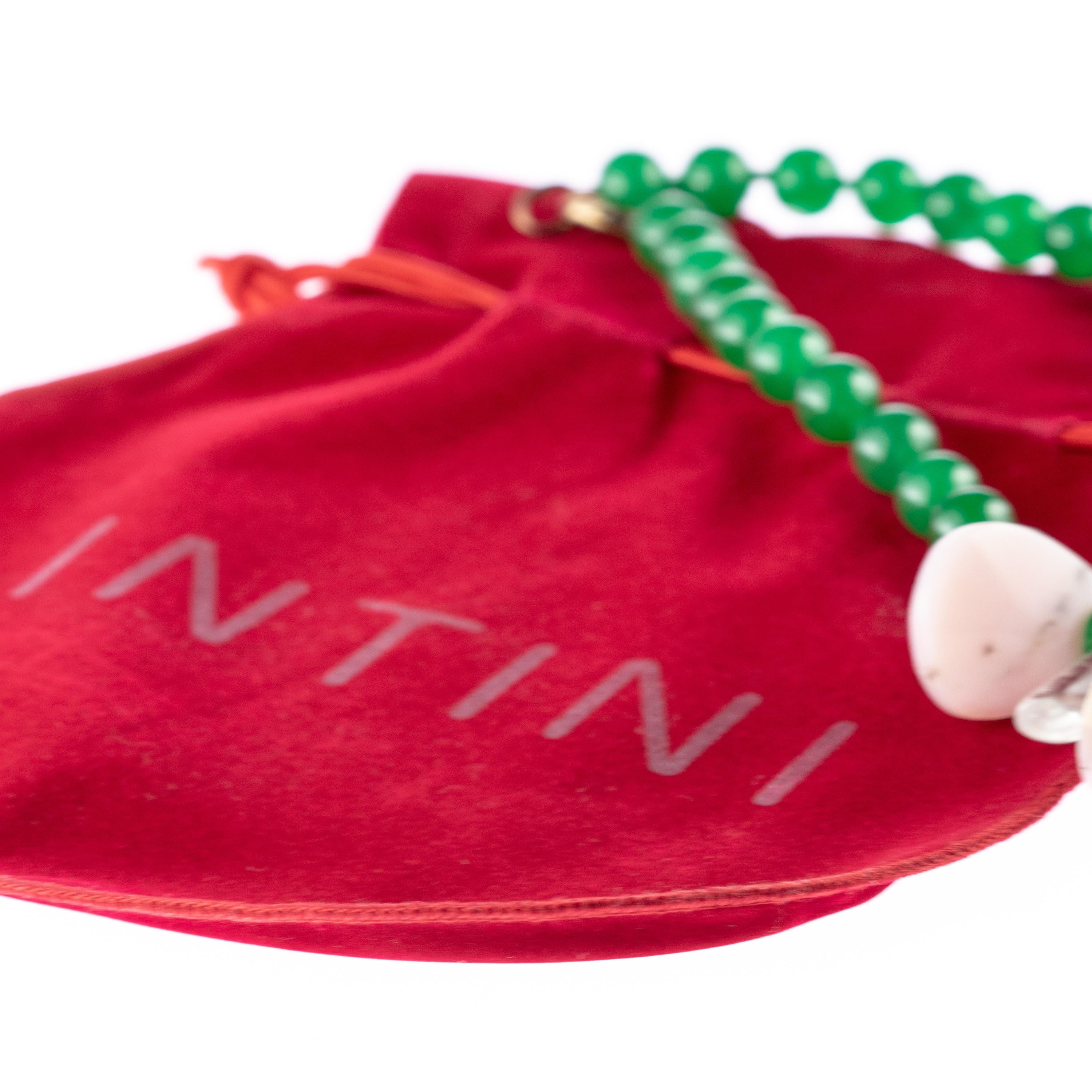 Sfere di quarzo verde Opale Cristallo di rocca 925 Argento dorato Collana tribale di perline in vendita 5