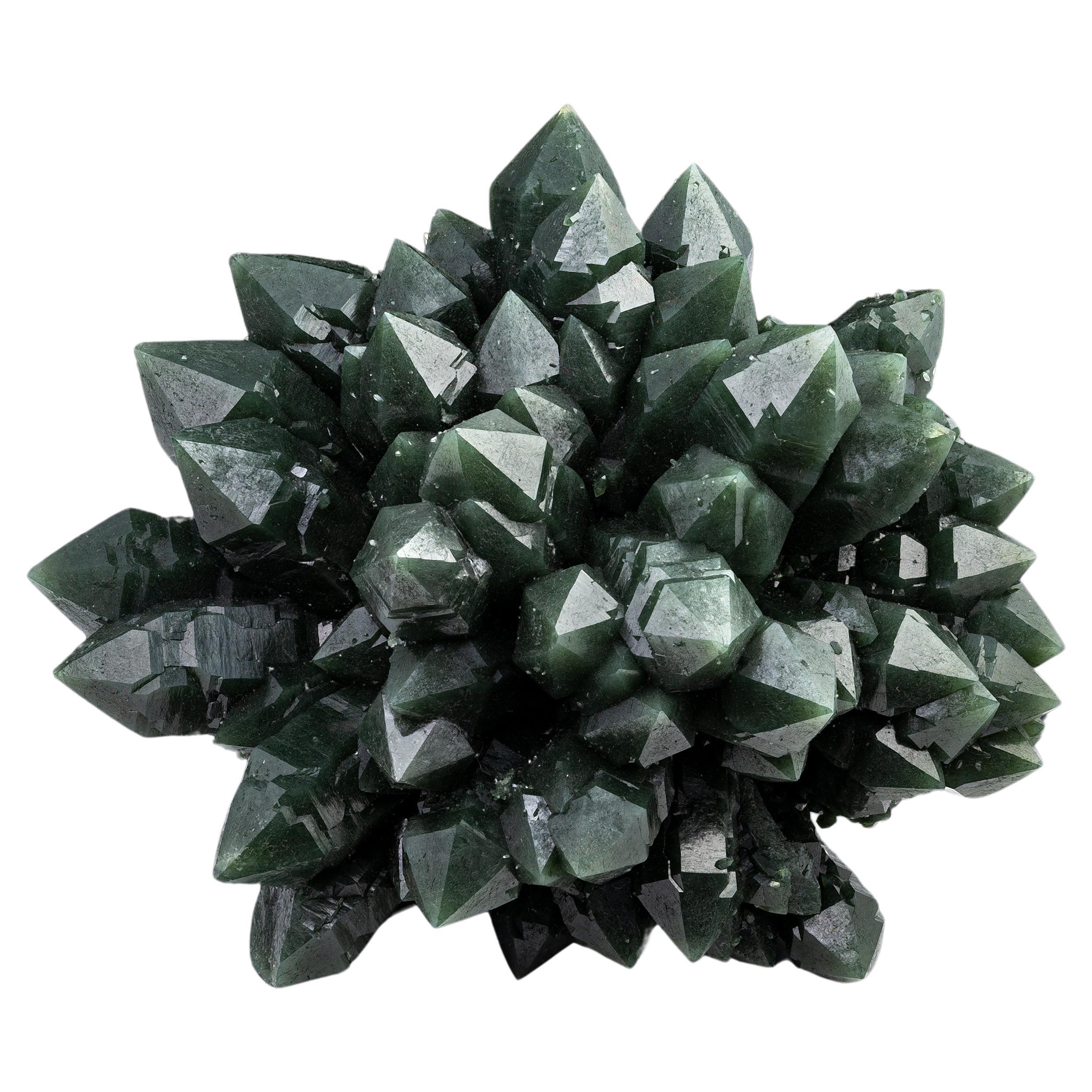 Cuarzo verde var. Prasiolita Cristal Racimo Mineral Espécimen - China