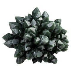 Antique Green Quartz var. Prasiolite Crystal Cluster Mineral Specimen – China