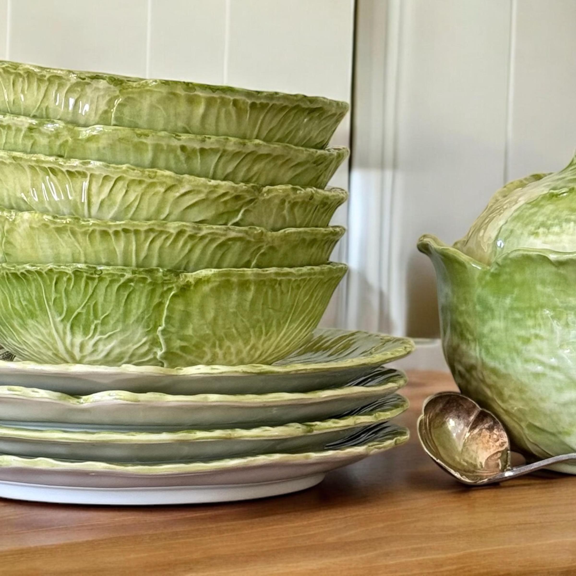 italien Assiettes de table Radicchio vertes, lot de 4 en vente