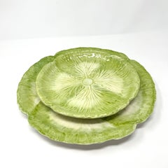 Green Radicchio Salad Plates, Set of 4