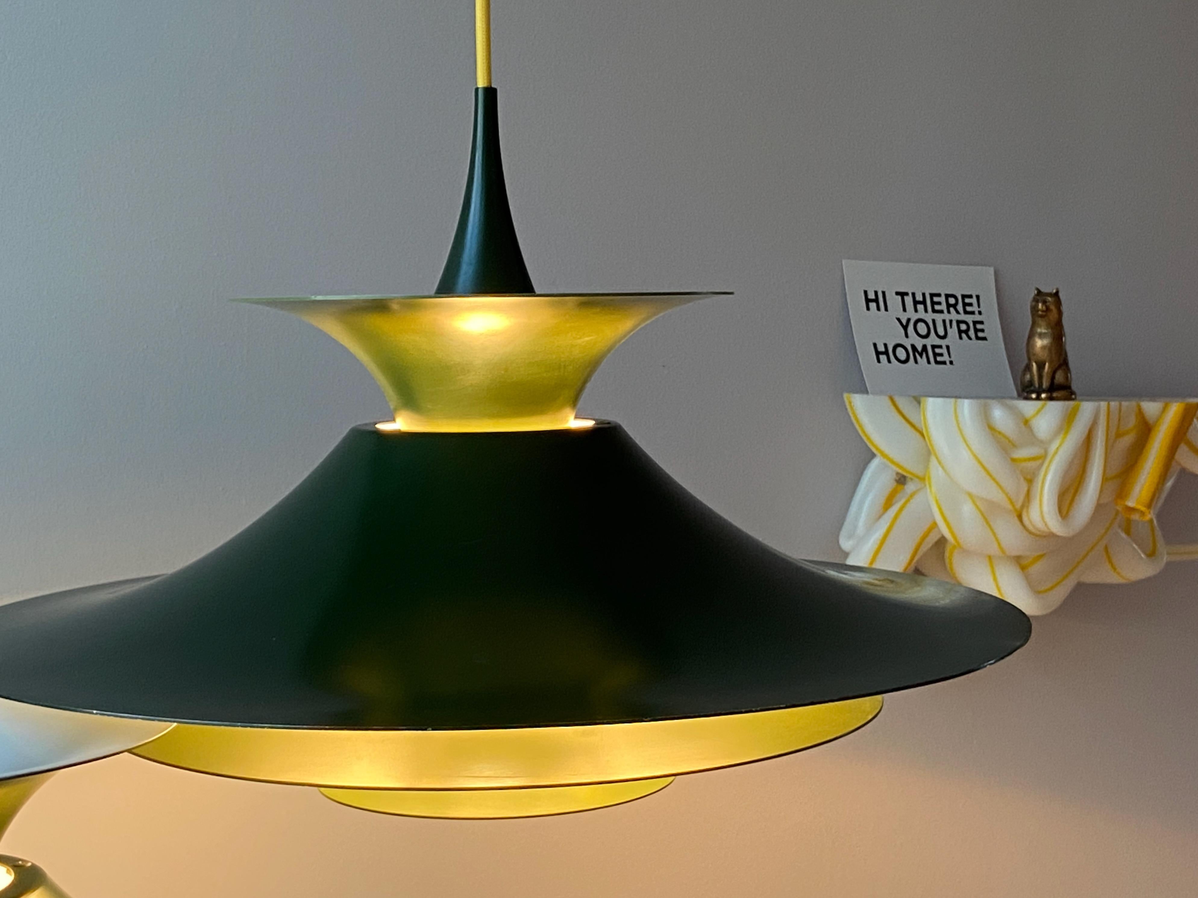 Green Radius 1 Pendant Lamp Design Erik Balslev for Fog & Mørup, Denmark 11