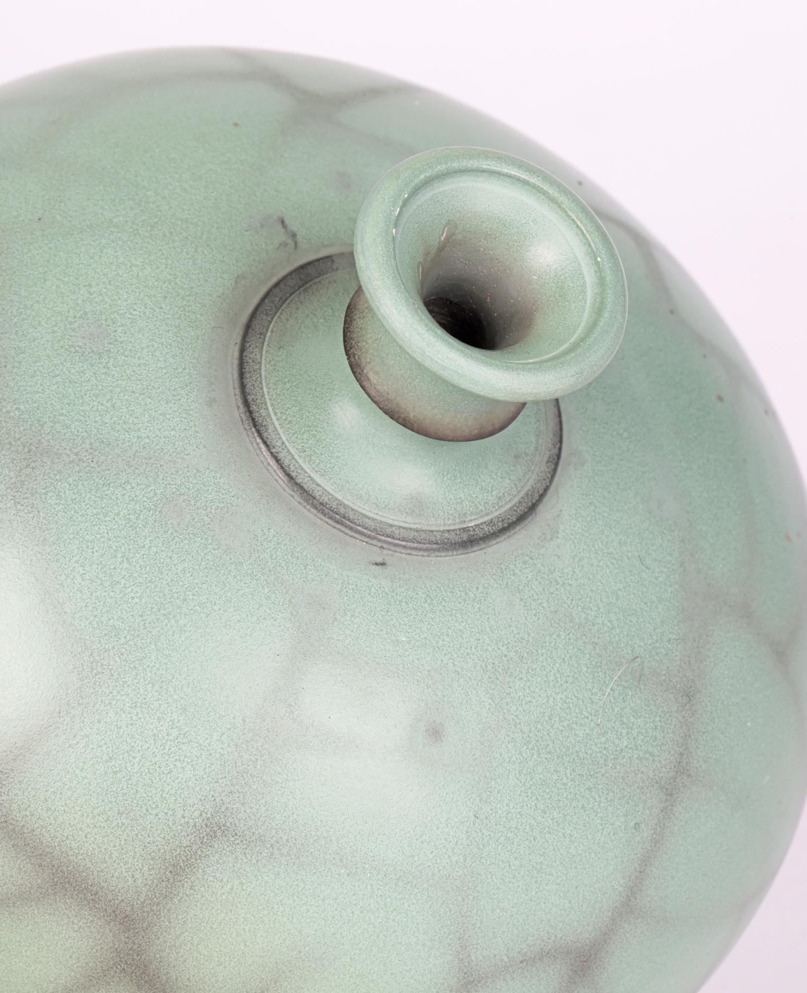 Green Raku Continental Glazed Studio Pottery Vase 1