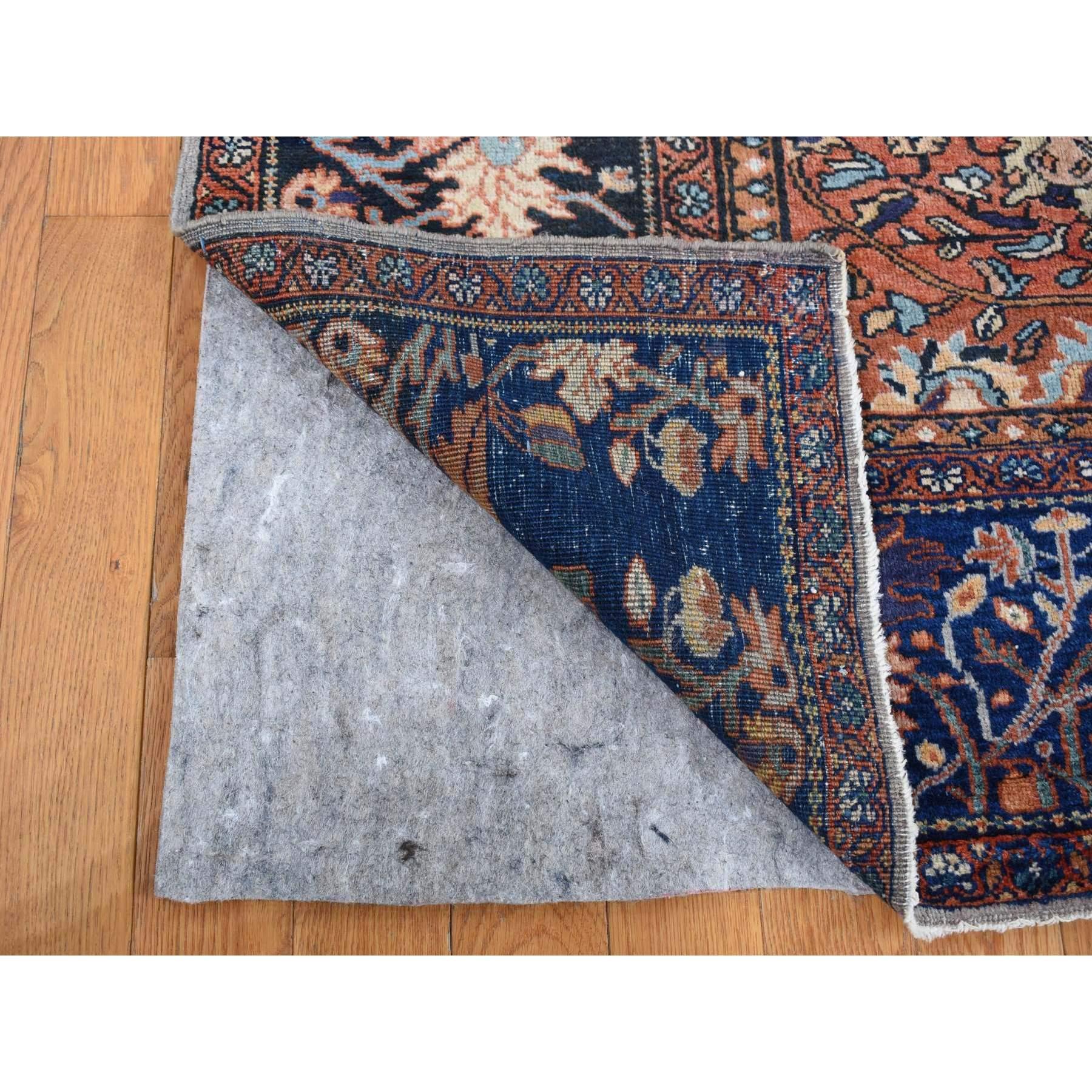 Hand-Knotted Green Rare Antique Persian Sarouk Fereghan Hand Knotted Wool Even Wear Clean Rug For Sale
