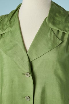 Green raw silk shirt Saint Laurent Rive Gauche