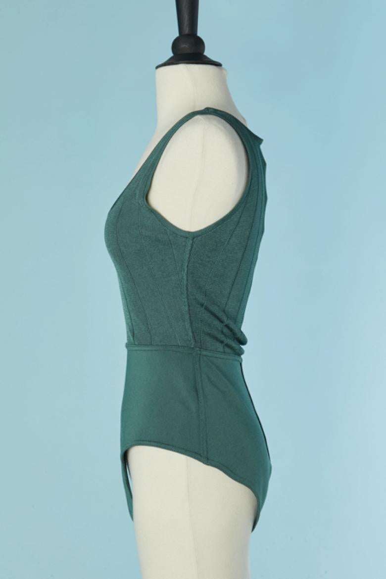 Body en rayonne vert ALAIA Excellent état - En vente à Saint-Ouen-Sur-Seine, FR