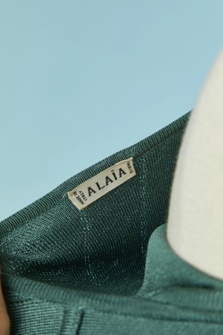 Body en rayonne vert ALAIA en vente 1