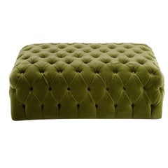 Vintage Malvina Collection - Green Rectangular Capitonnè Pouf