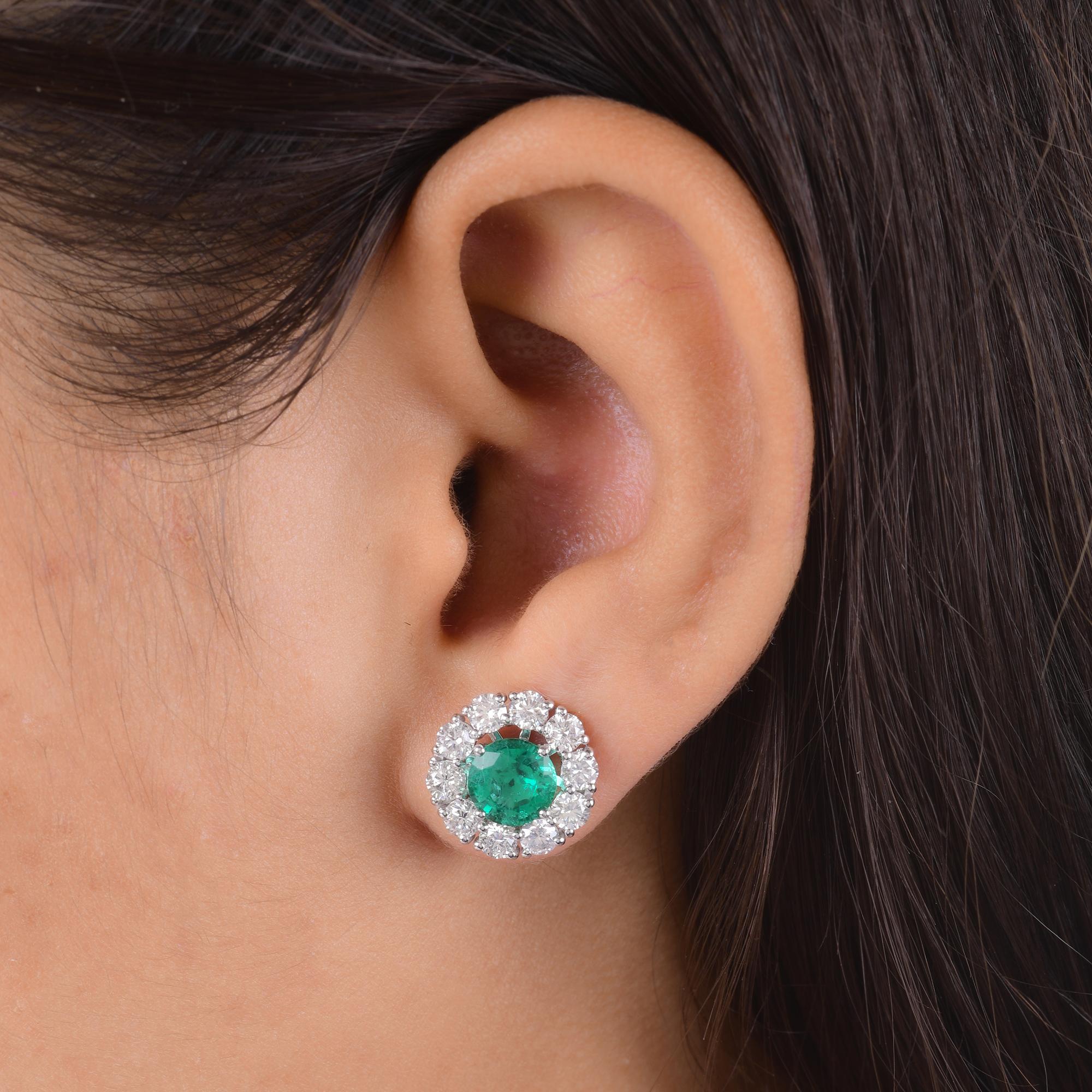 Donna Orecchini con pietre preziose verdi rosse blu SI/H Diamante in oro bianco 18 carati Gioielli di pregio in vendita