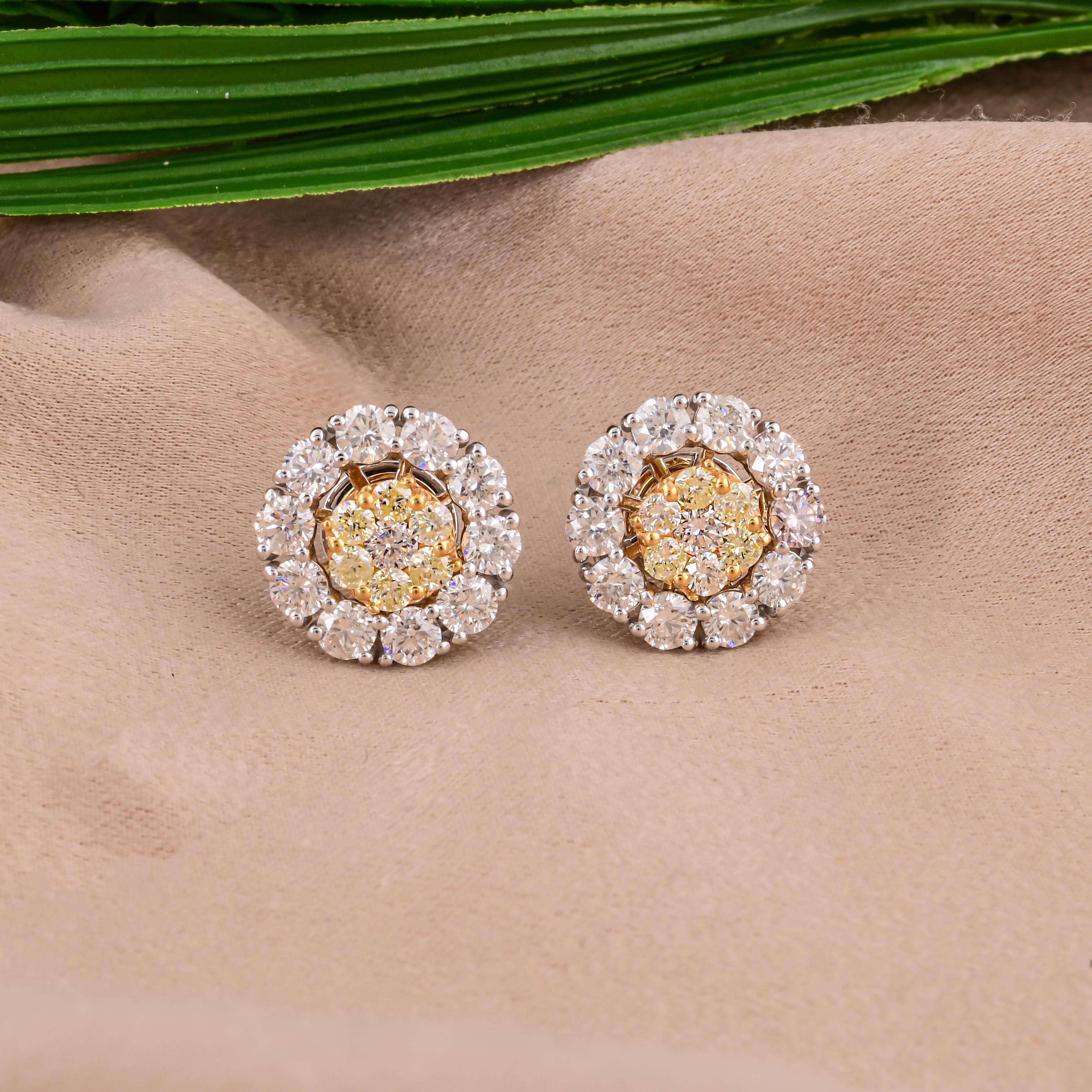 Orecchini con pietre preziose verdi rosse blu SI/H Diamante in oro bianco 18 carati Gioielli di pregio in vendita 3