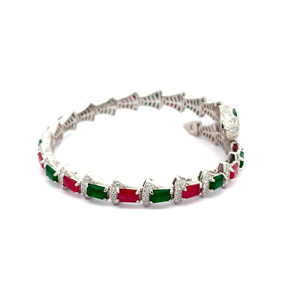 Art déco Bracelet manchette ouvert en argent massif 925 Greene & Greene Greene, avec strass et pierres de Rhin en vente