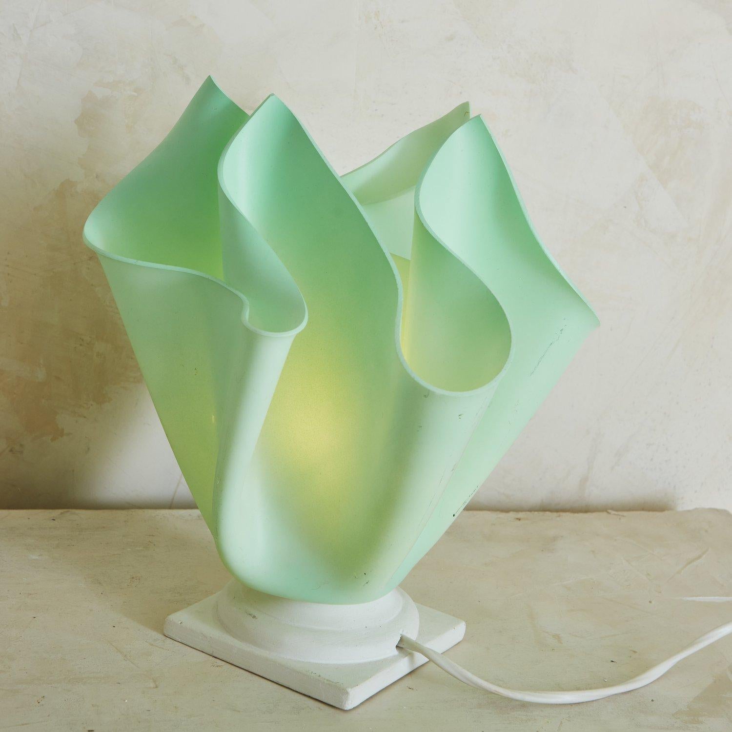 Green Resin Handkerchief Lamp, Italy, 1970s 2