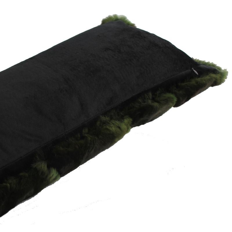 Australian Green Rex Rabbit Fur Pillow Rectangle Lumbur Cushion
