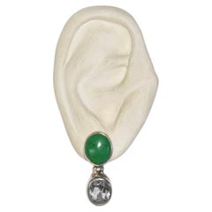 Vintage Green Rhinestone Earrings