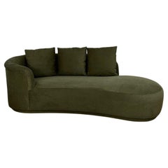 Green Ribbed Postmodern Chaise