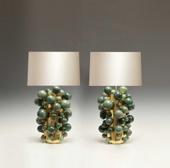 Green Rock Crystal Bubble Lamps by Phoenix