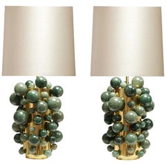 Green Rock Crystal Bubble Lamps by Phoenix