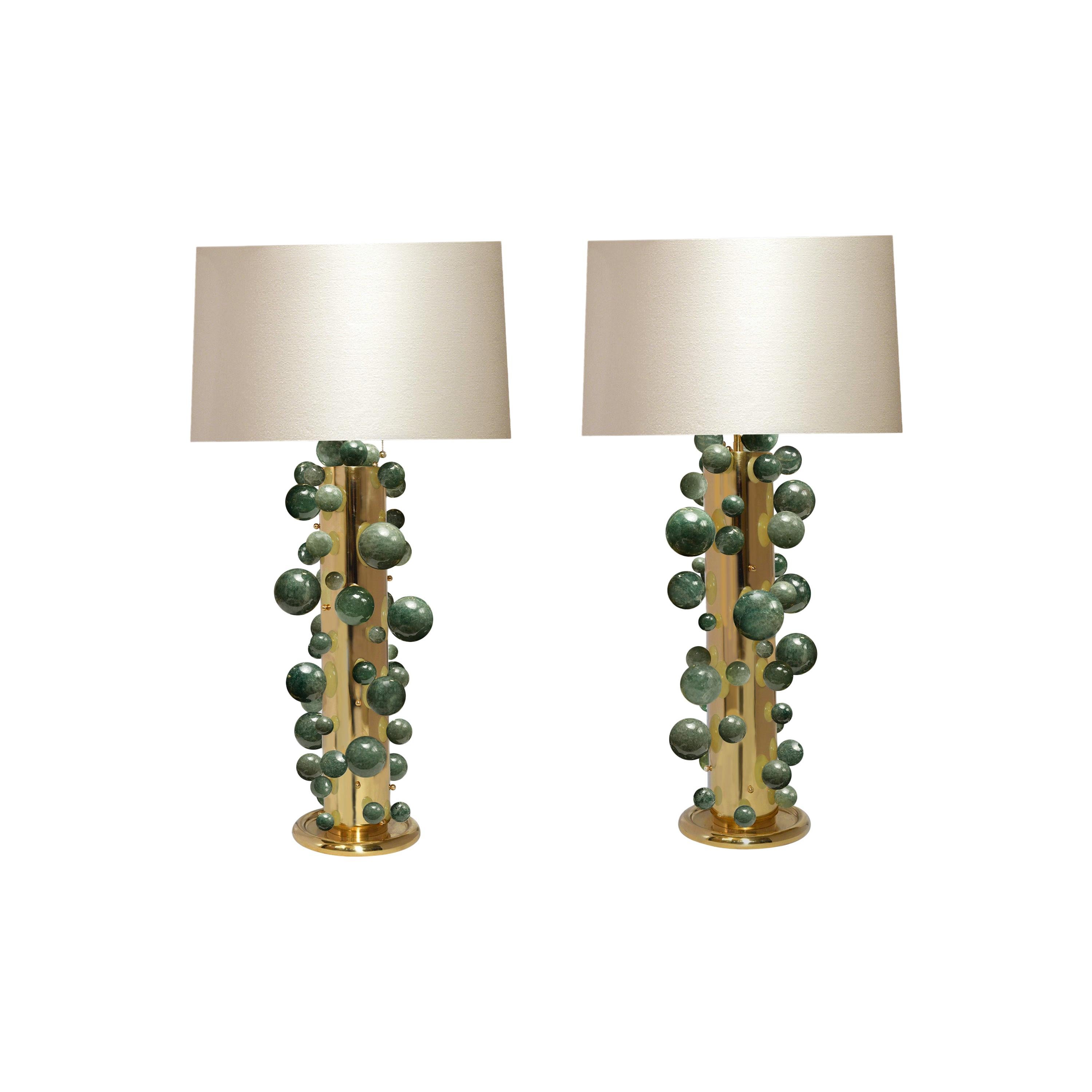 Green Rock Crystal Bubble Lamps by Phoenix