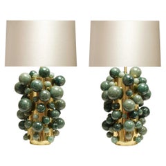 Green Rock Crystal Bubble Lamps by Phoenix
