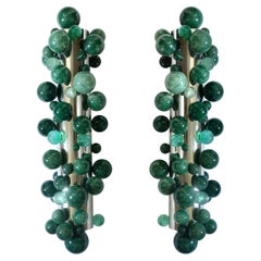 Green Rock Crystal Bubble Sconces by Phoenix