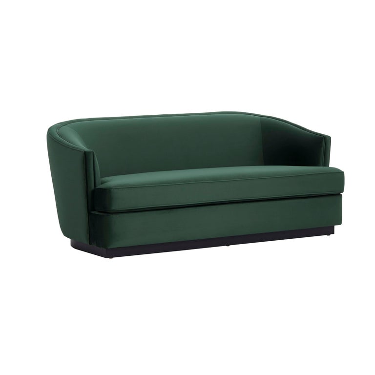Feasibility stomach ache Advance sale Green Romana 2-Seat Sofa with Painted Wooden Plinth For Sale at 1stDibs
