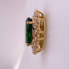 Green Russalite Diamond Earrings 5.25 Carat Russalite and Diamond-Both Natural