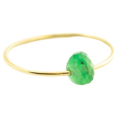 Green Sapphire 18 Karat Yellow Gold Planet Boho Chic Band Ring Intini Jewels