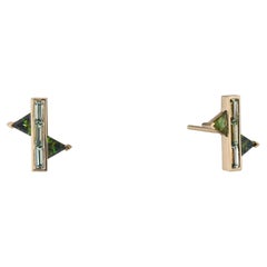 JV Insardi Green Sapphire and Tourmaline 18kt Stud Earrings