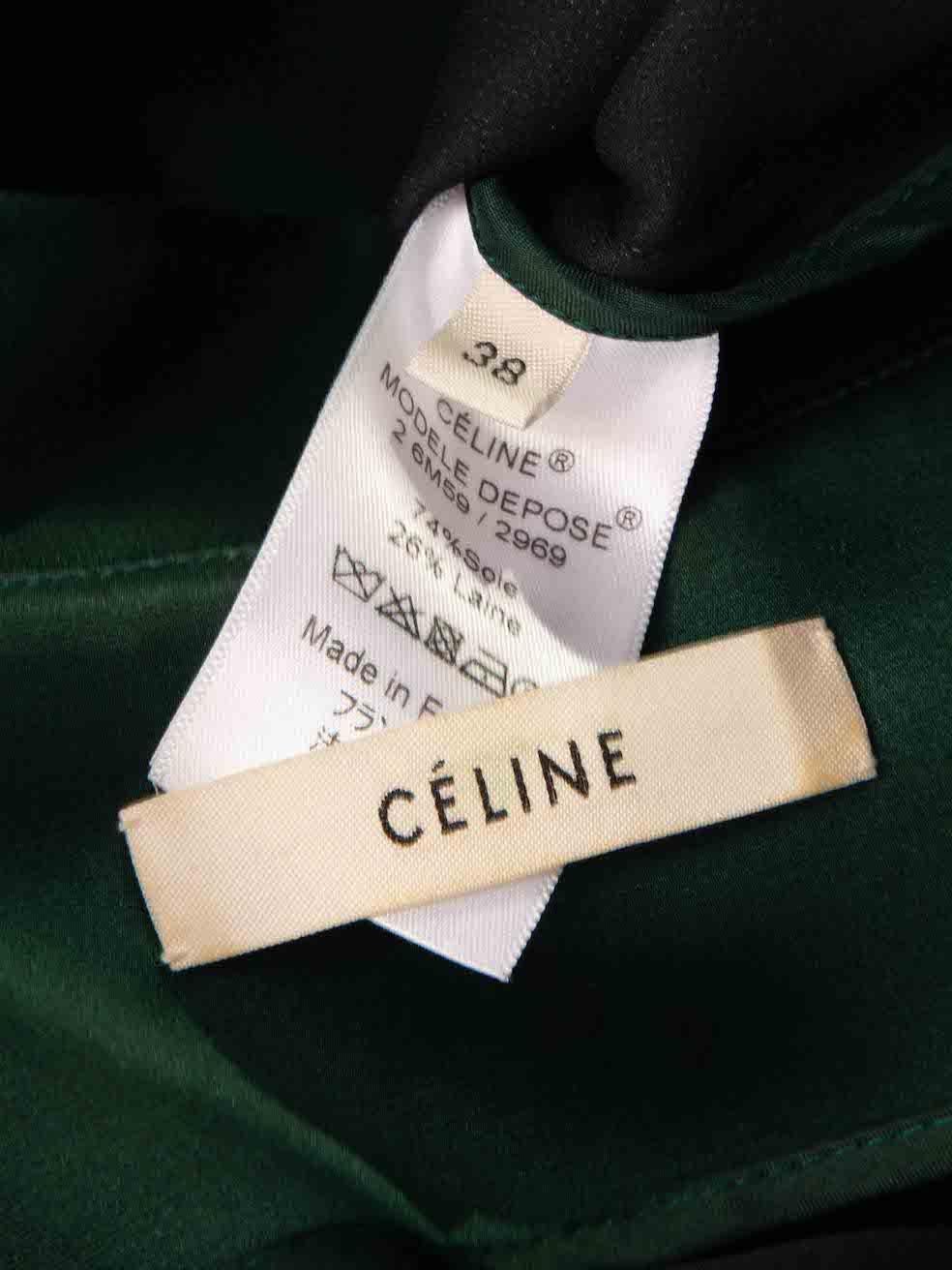 Women's Green Satin V-Neck Mini Dress Size M For Sale