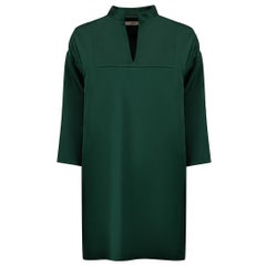 Green Satin V-Neck Mini Dress Size M