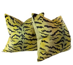 Green Scalamandré Tiger Pillows