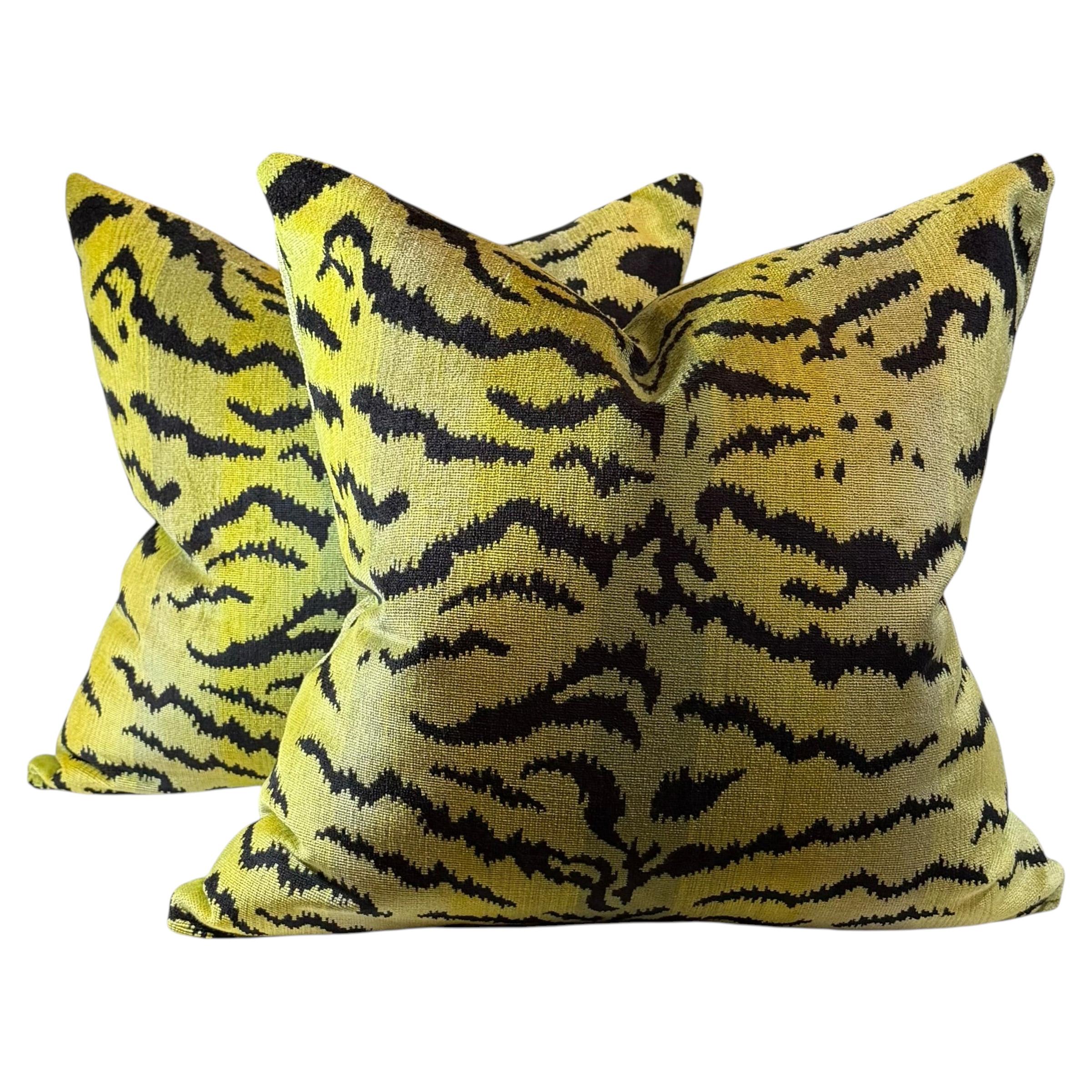 Coussins « Green Scalamandré Tiger » en vente