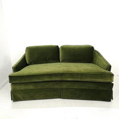 Green Schumacher Velvet Curved Loveseat