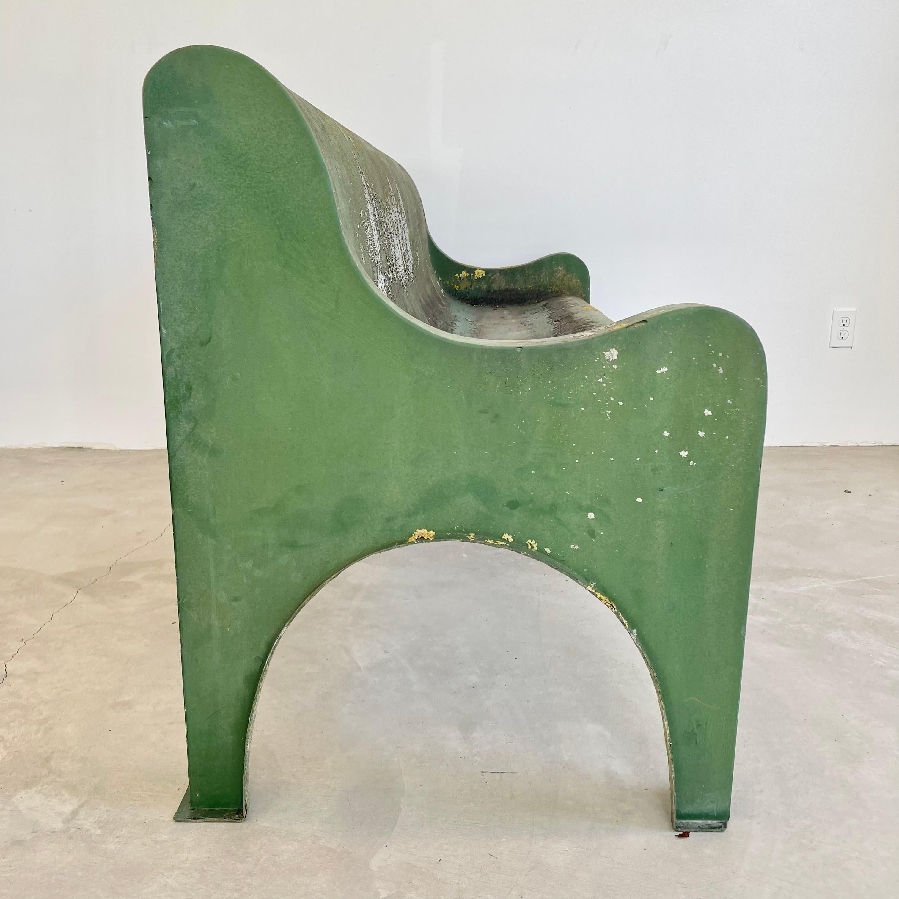 Minimalist Green Sculptural Fiberglass Bench, 1960s Belgium