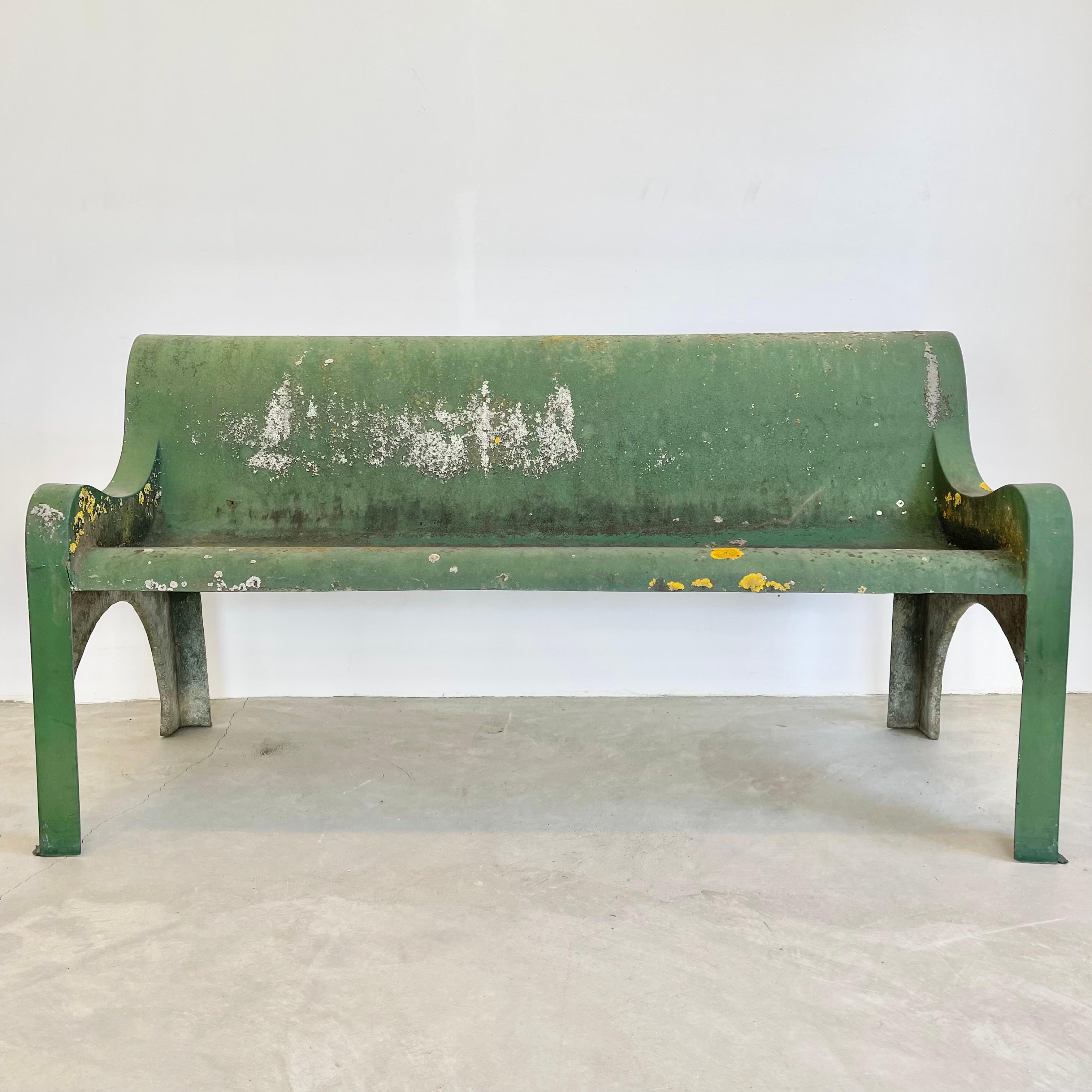 Mid-20th Century Green Sculptural Fiberglass Bench, 1960s Belgium