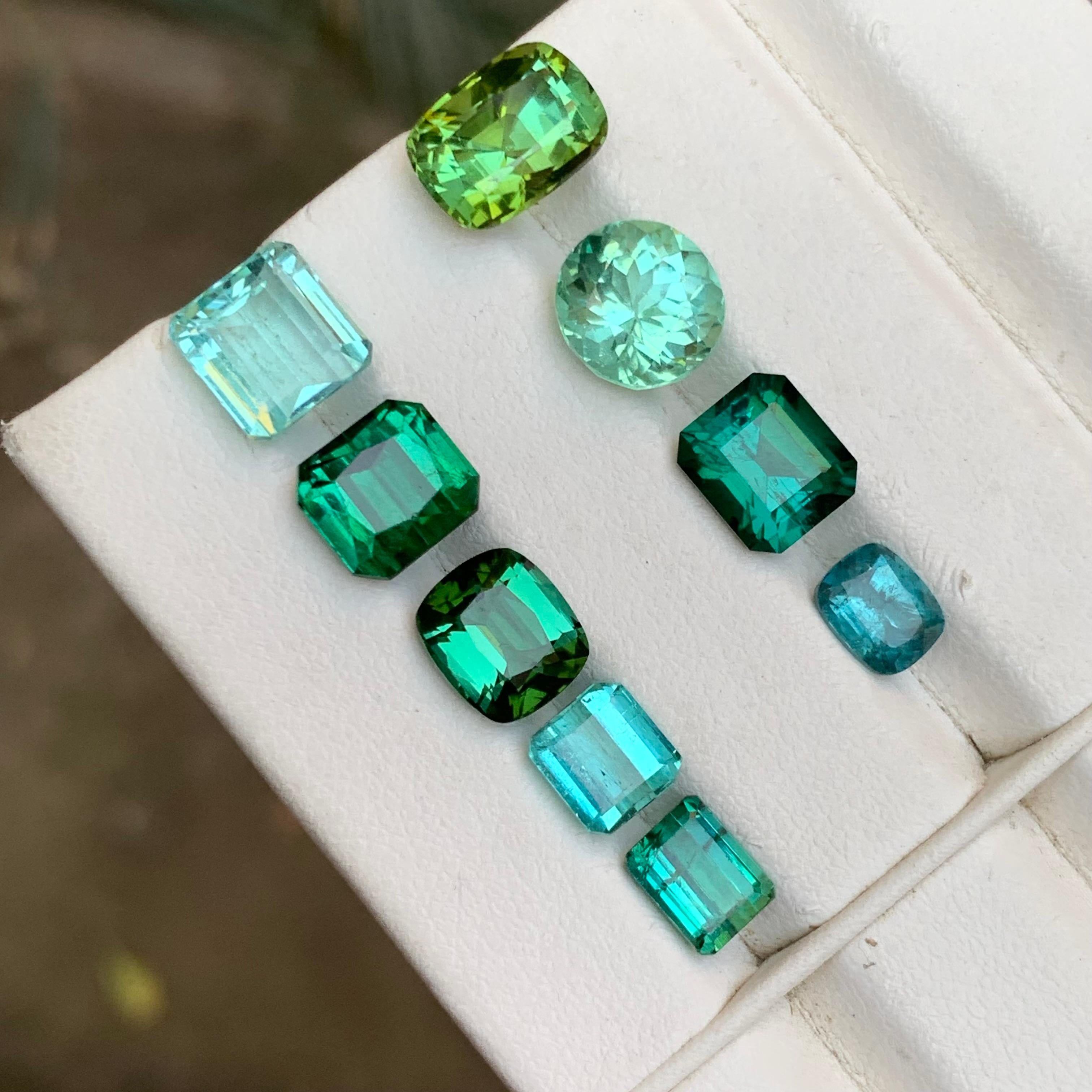 Grün, Seafoam Mix Turmalin 20.82 Ct Natürliche Lose Edelsteine Lot für Schmuck im Angebot 5