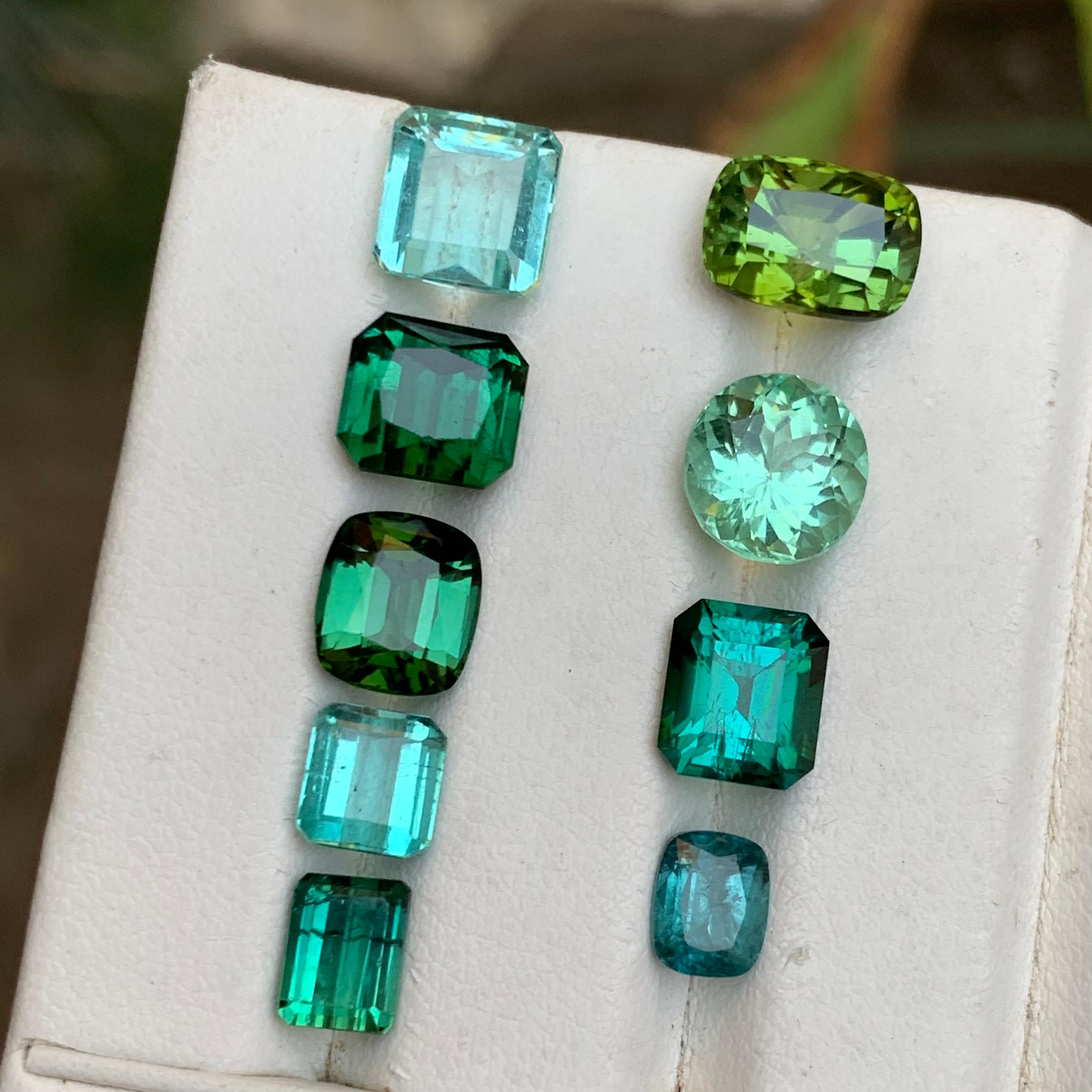 Grün, Seafoam Mix Turmalin 20.82 Ct Natürliche Lose Edelsteine Lot für Schmuck im Angebot 6